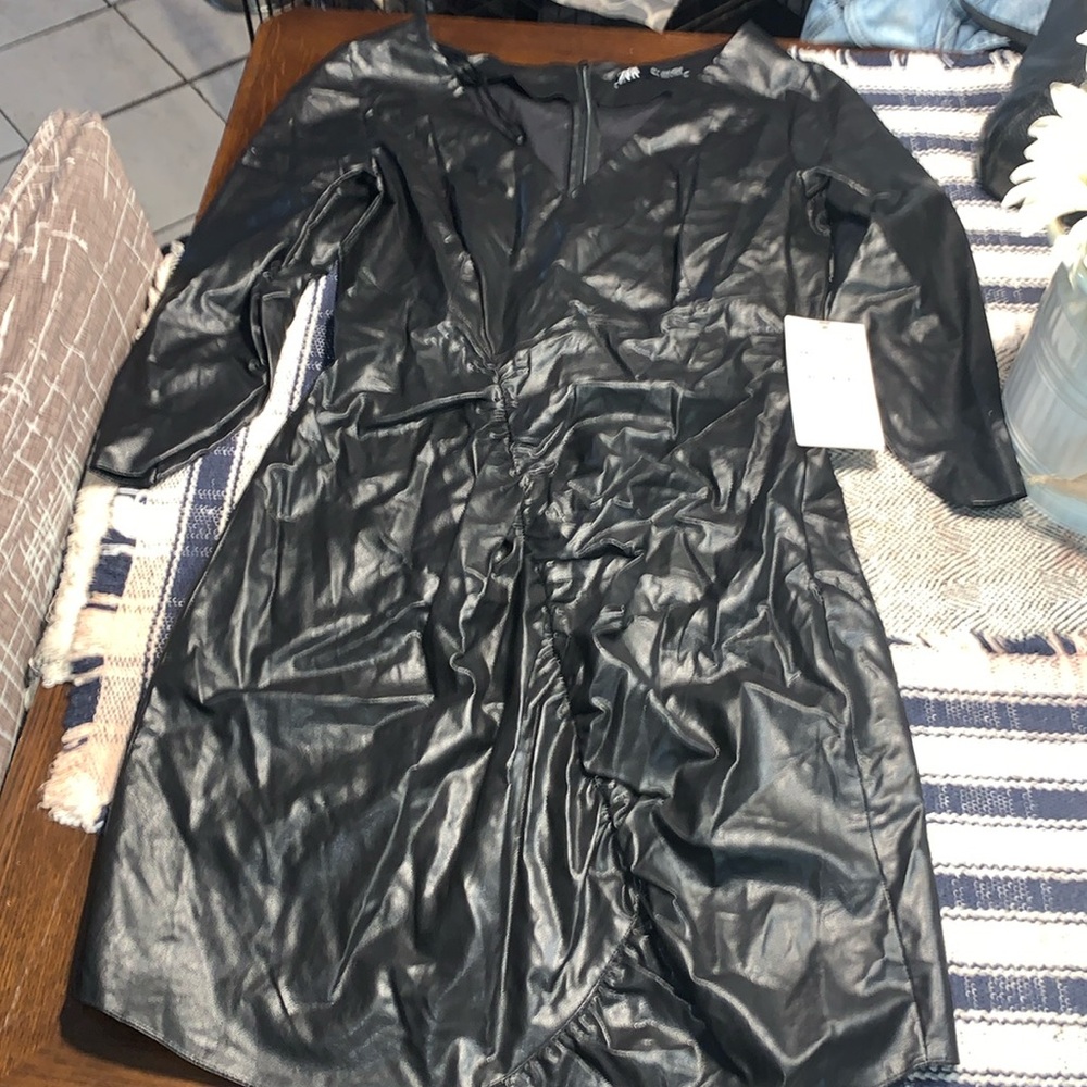 Zara leather dress size M NWT